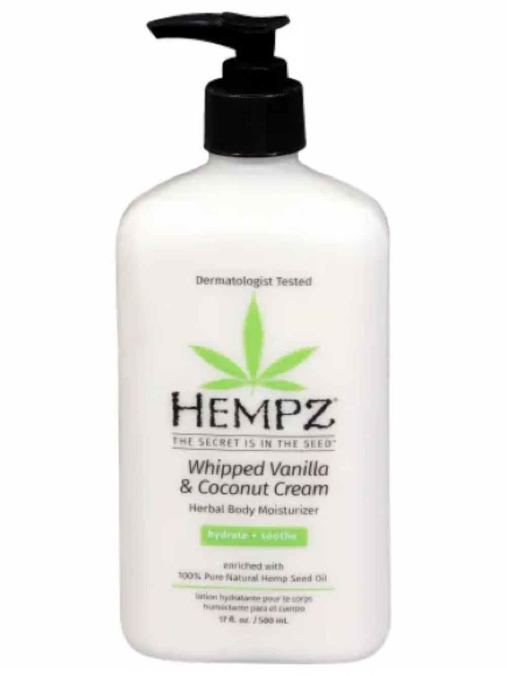 Hempz Whipped Vanilla & Coconut Cream Herbal Moisturizing Body Lotion